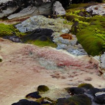 Red water in the hot springs east of Volcan Puracé